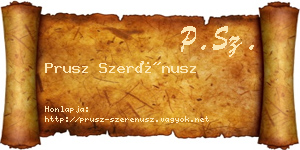 Prusz Szerénusz névjegykártya